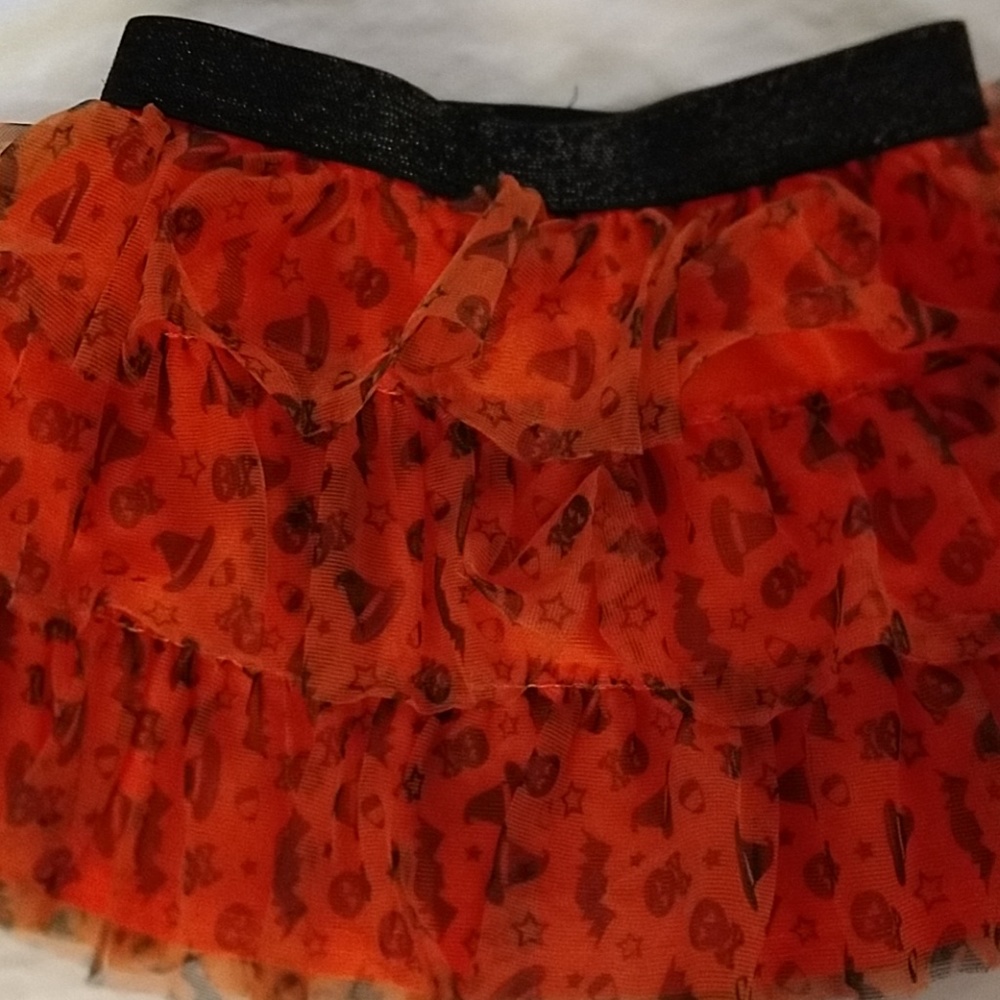 Orange and black Halloween skirt